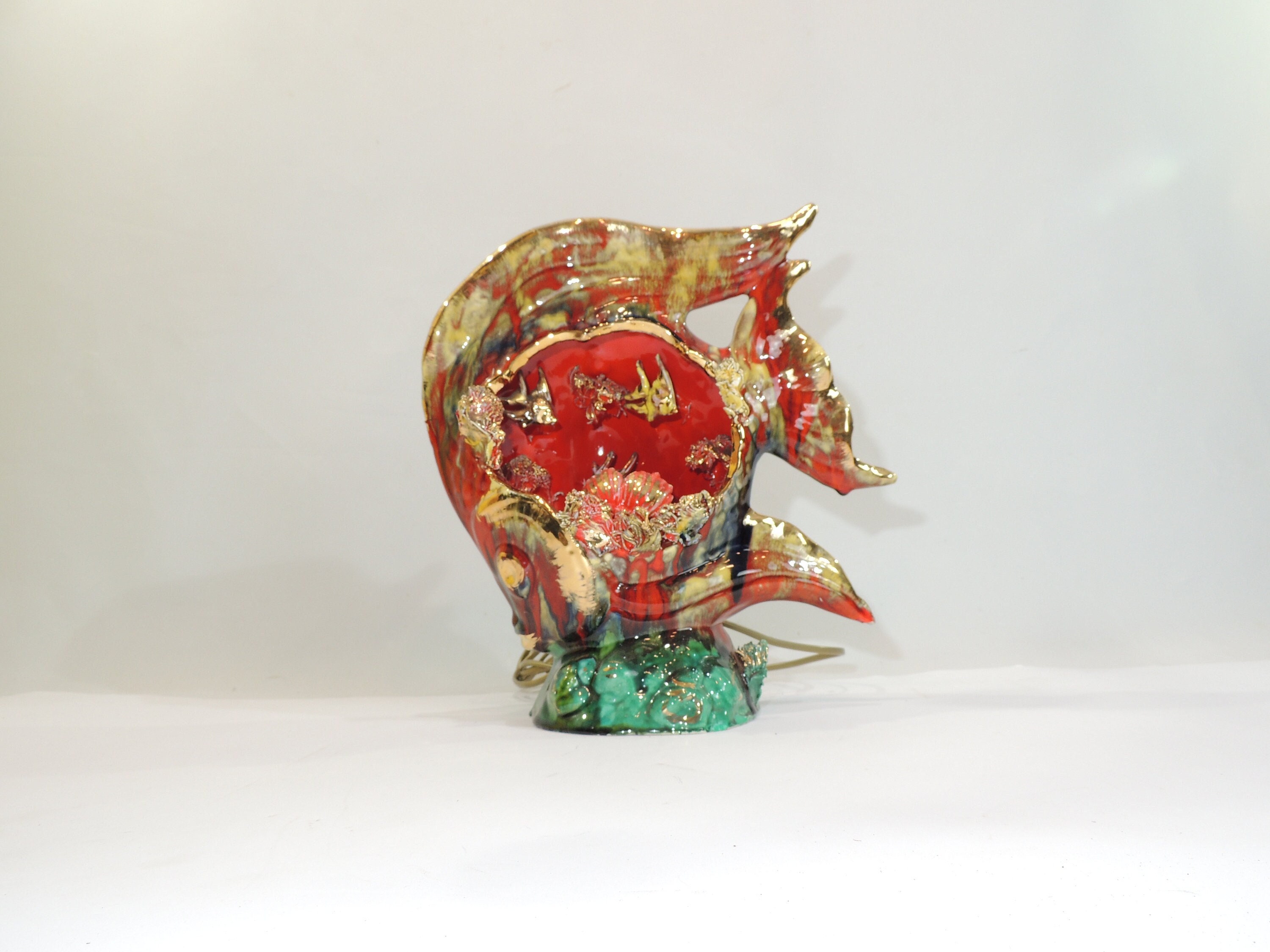 Earthenware fish lamp / night light / lamp