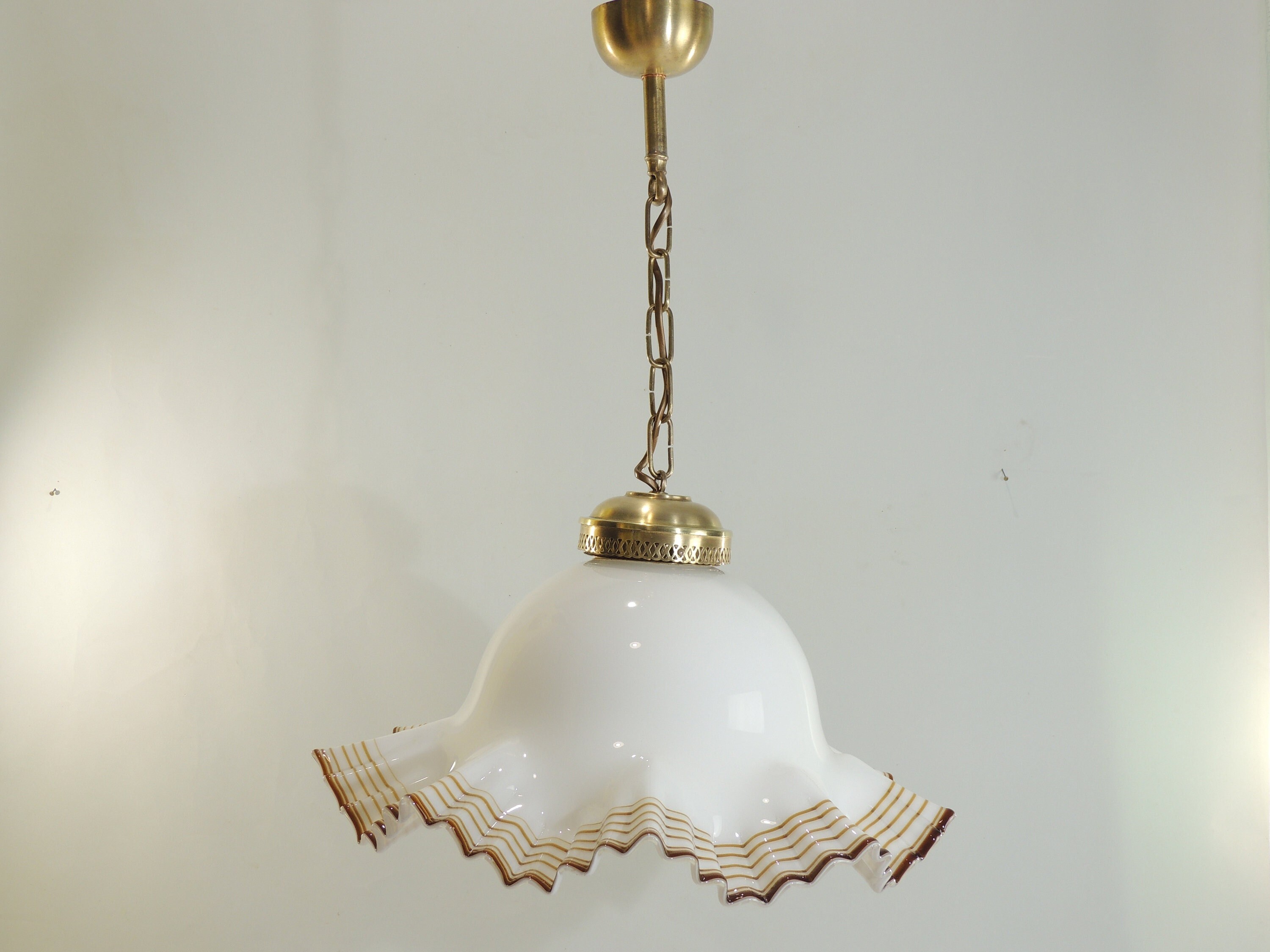 Suspension Opaline Ondulée/Vintage