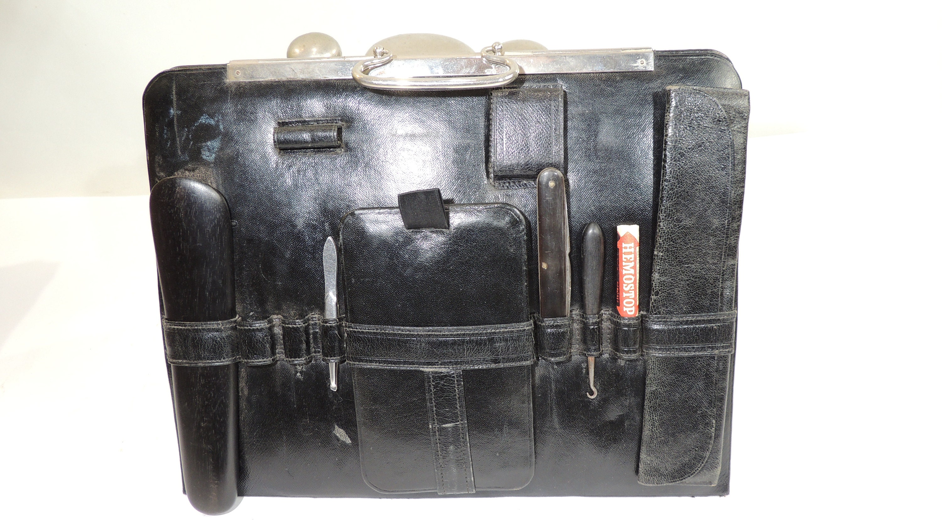 Trousse De Toilette Vintage En Cuir – 25x20x6,5cm – Vanity De Voyage