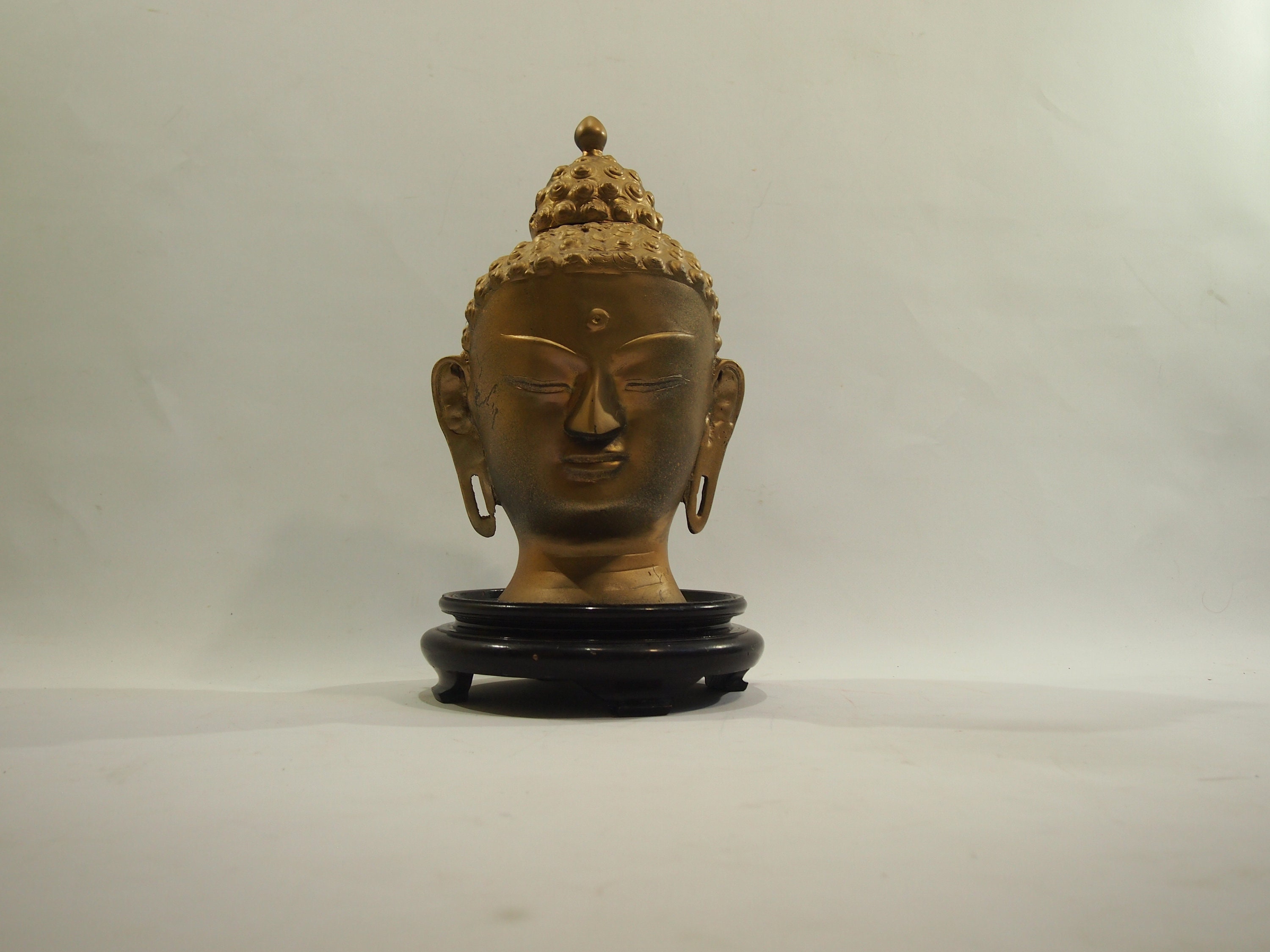 statue Tête Bouddha Bronze/Vintage/Bouddhisme Tibétain Chinois