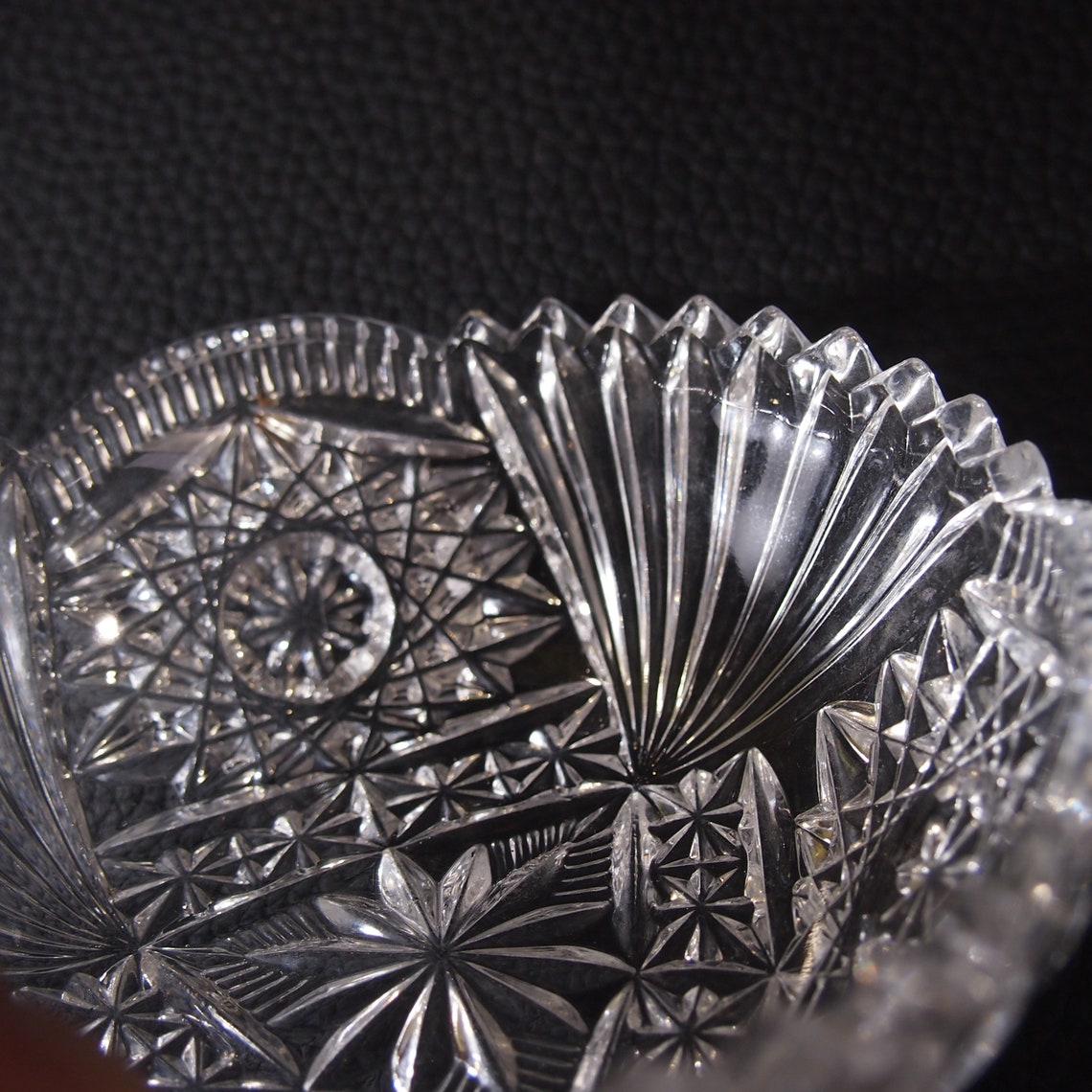 Pair of cut / vintage crystal cups Etsy