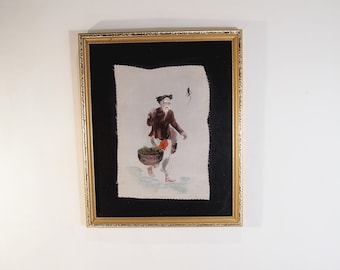 Painting on silk / watercolor / vintage