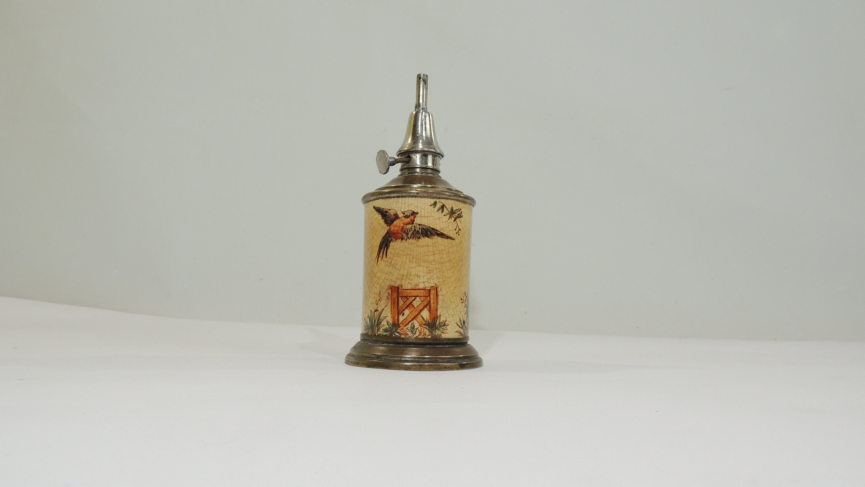 ancienne lampe à huile céramique /pétrole/vintage