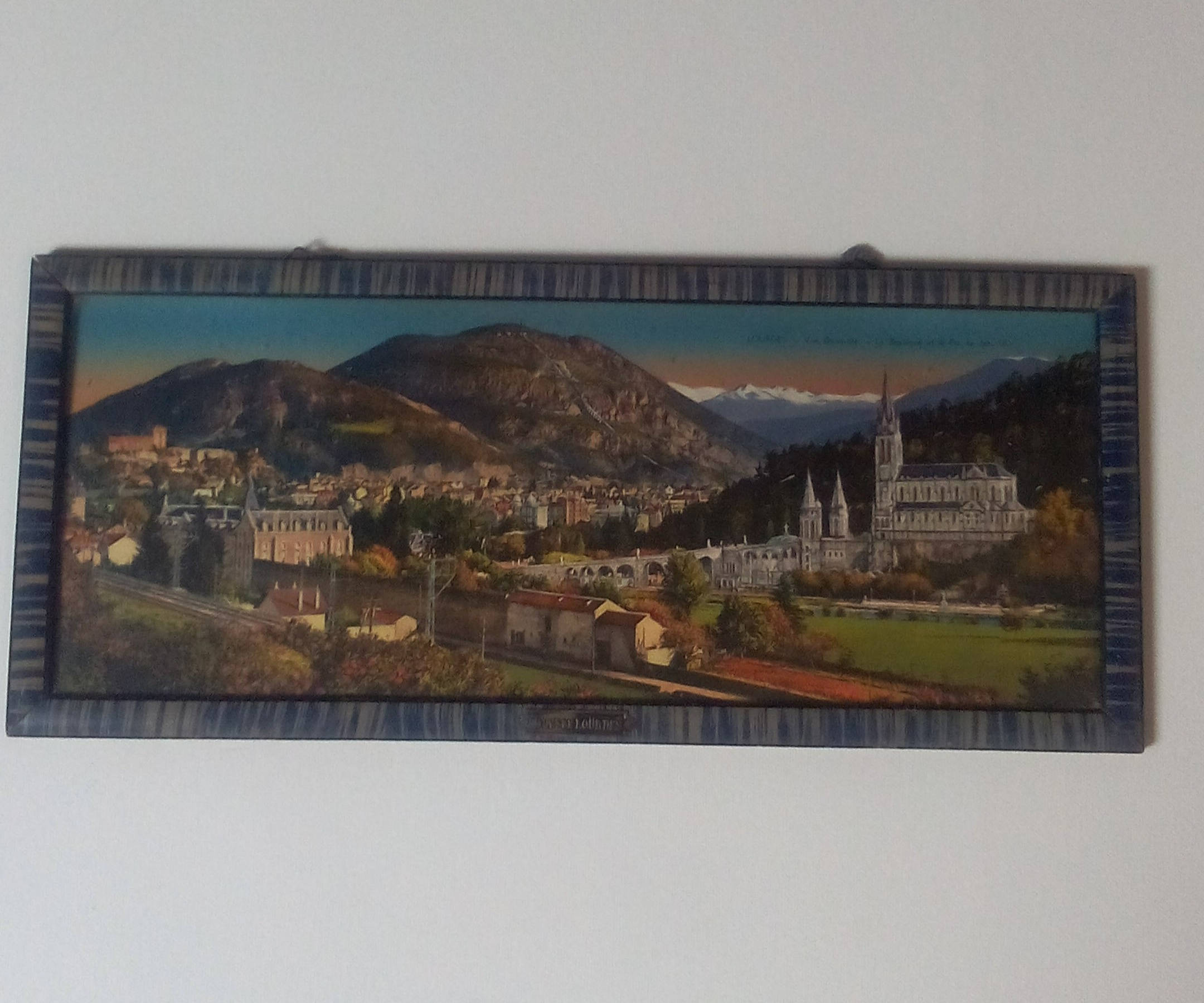 Gravure de Lourdes /La Basilique