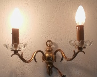 Charming bronze wall sconce with two branches