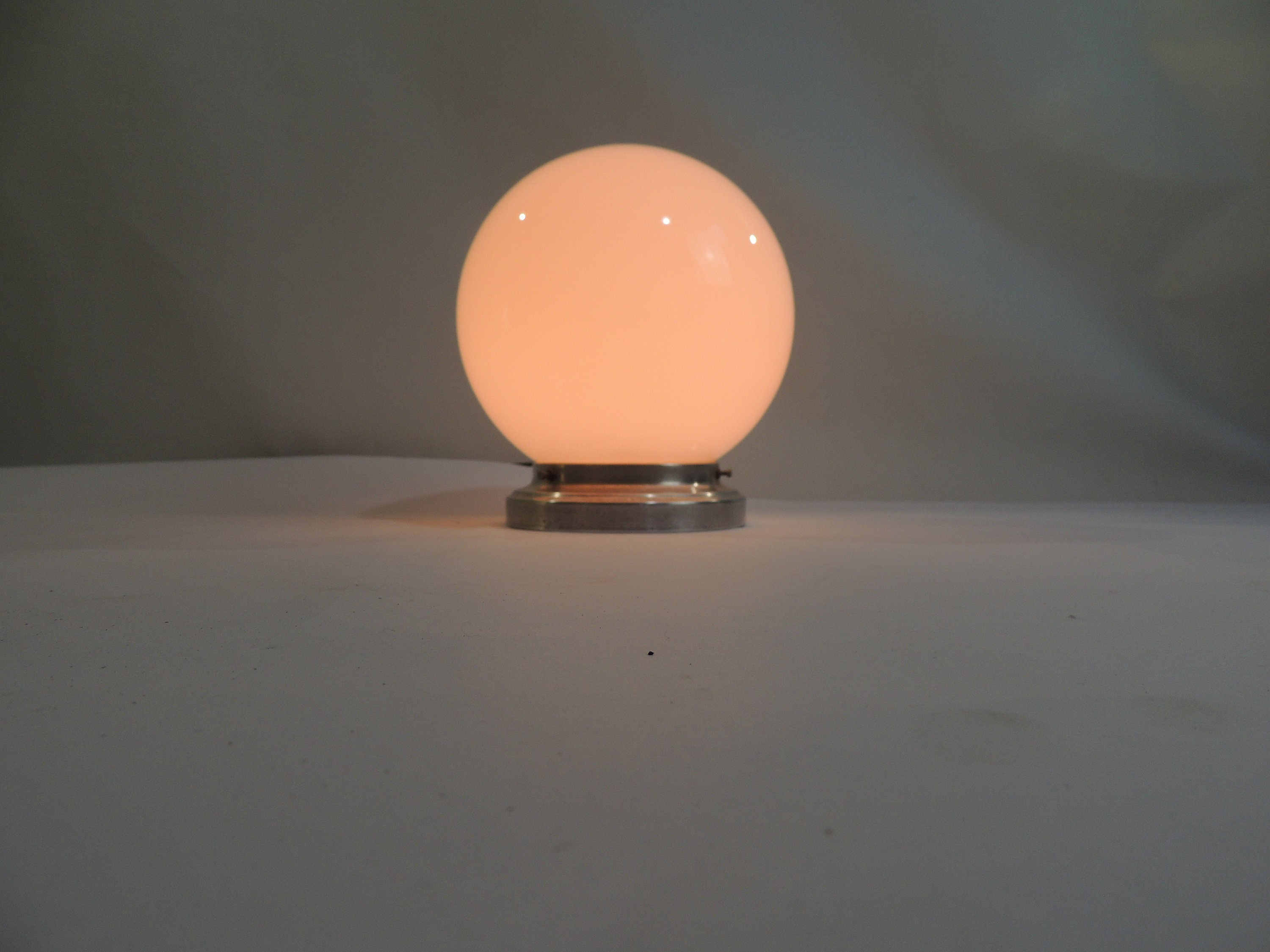 Plafonnier Globe Opaline/Vintage