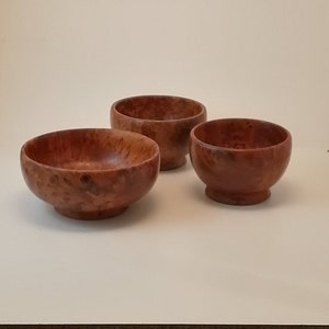 Suite of three bowls burl burl walnut
