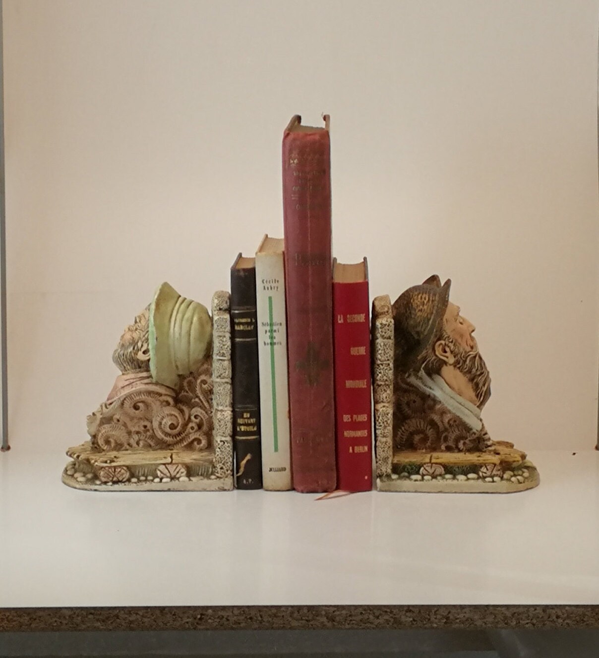 Serre Livres Don Quijote de La Mancha/Sancho Panzan /Résine /Vintage