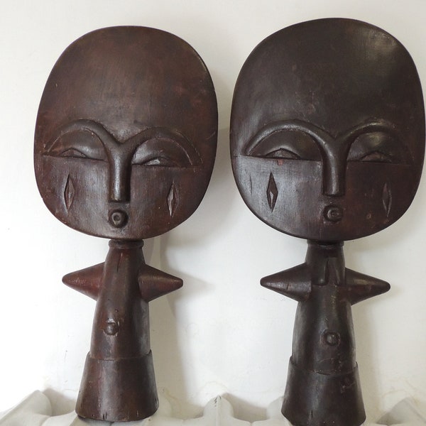 Paire statuettes Africaine fertilité poupée /cote d'ivoire