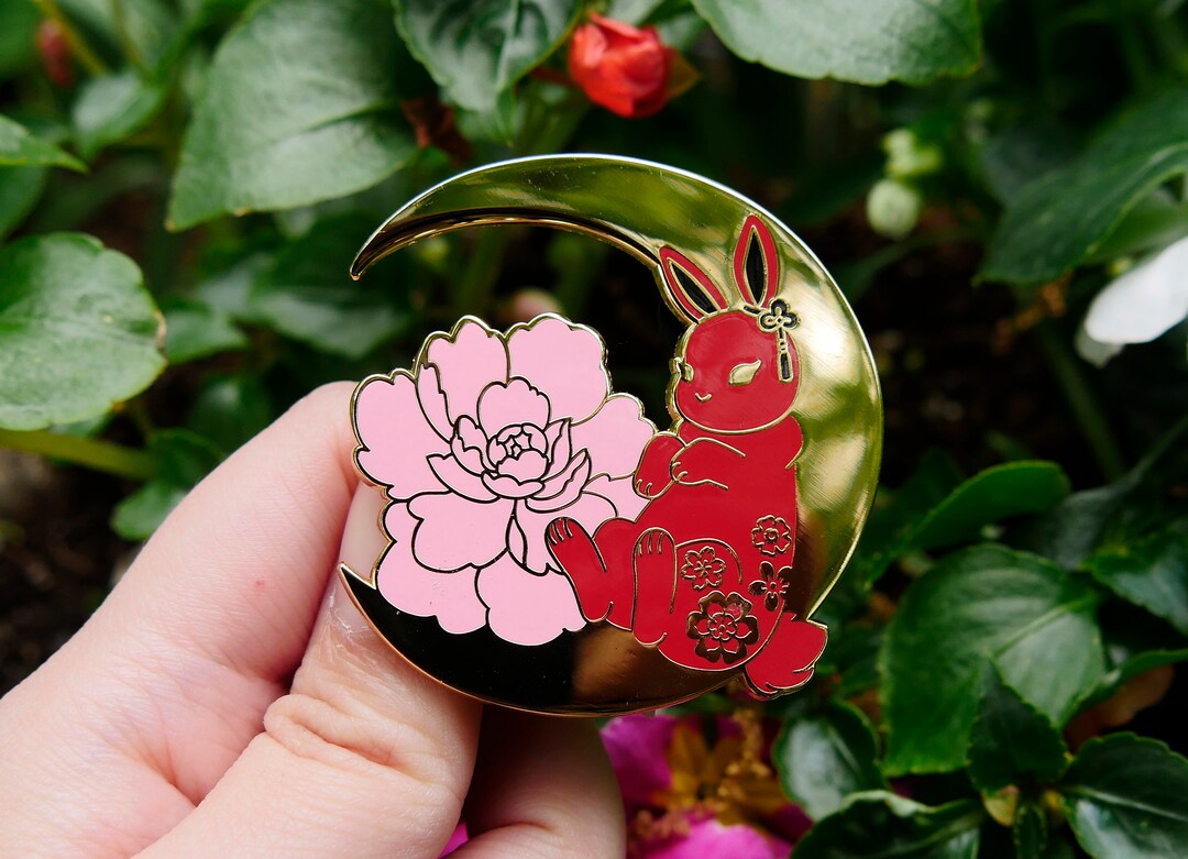 Lunar New Year Enamel Pin| Year of the Rabbit | Cute Bunny Pin 2 ...