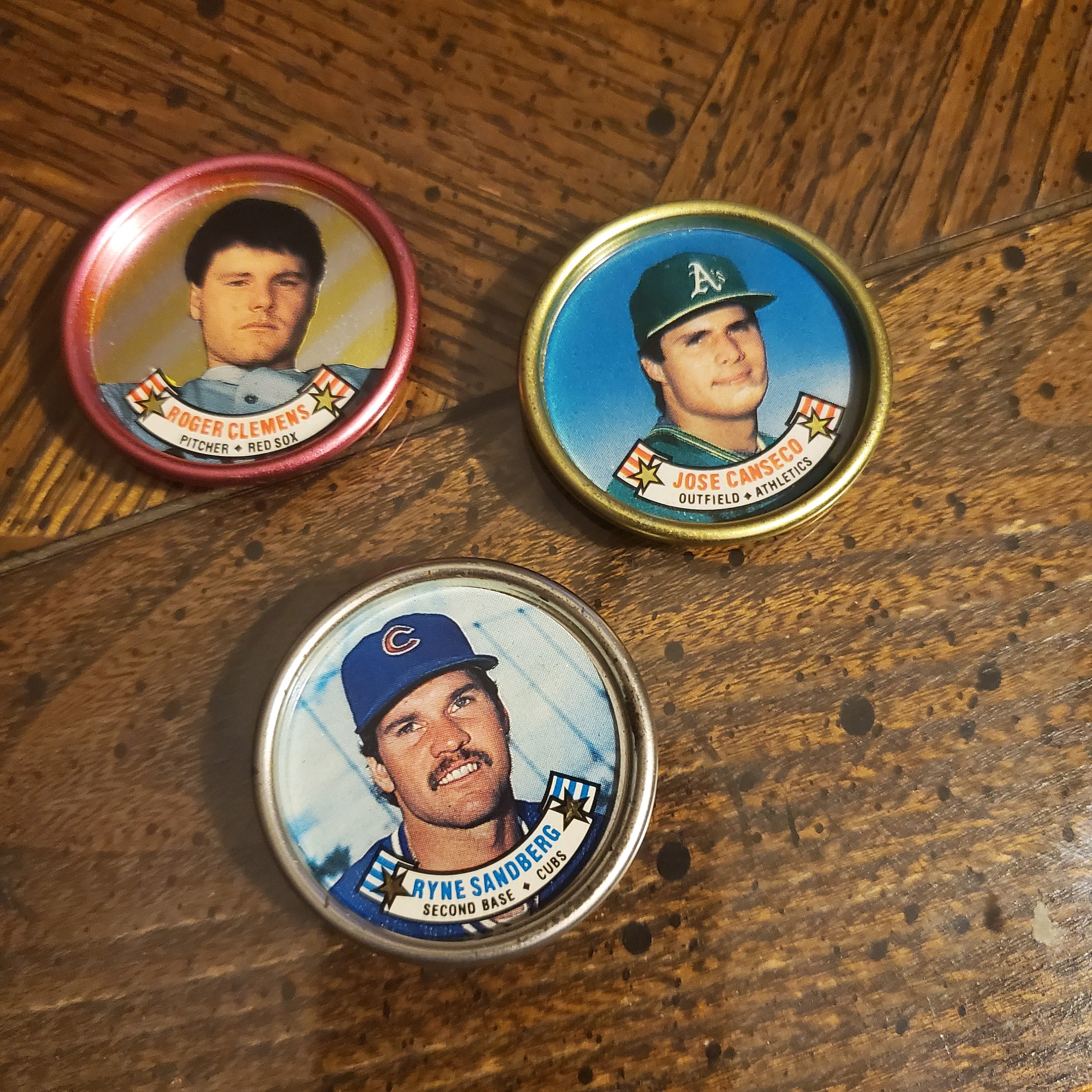 Roger clemons,Jose canesco, Renee sandberg 1988 topps coins