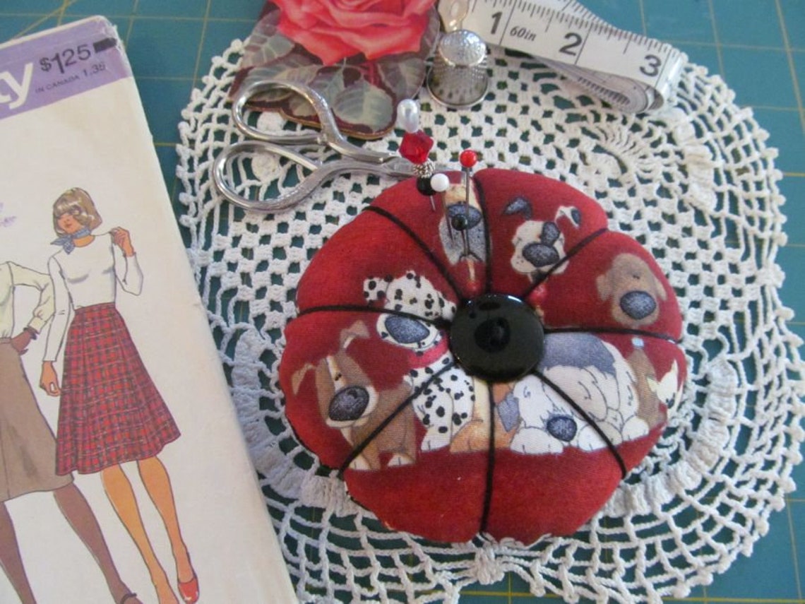 Dogs Pin Cushion Pincushion Handmade Pincushion Pin Keep Etsy