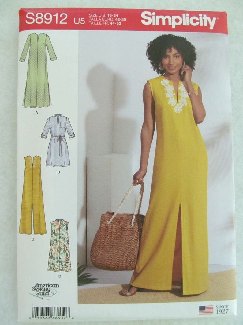 UNCUT /& FF Misses Dress in Two Lengths Pattern Misses Dress Pattern 10 Pieces Simplicity S8912 Sizes 16-24
