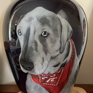 Urna para mascotas con retrato pintado a mano personalizado