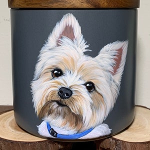 Custom hand painted ceramic pet urn