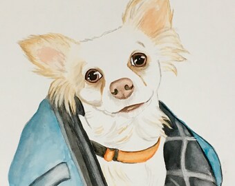 Aangepaste hand geschilderde aquarel van het huisdierportret