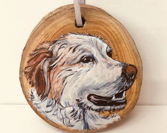 Adorno de retrato de mascota personalizado