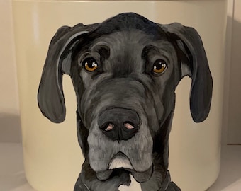 Urna con retrato de mascota pintado a mano personalizado