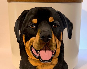 Urna de retrato de mascota pintada a mano personalizada