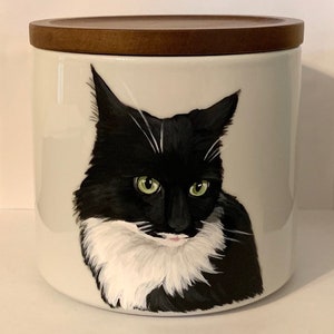 Custom hand painted portrait pet urn