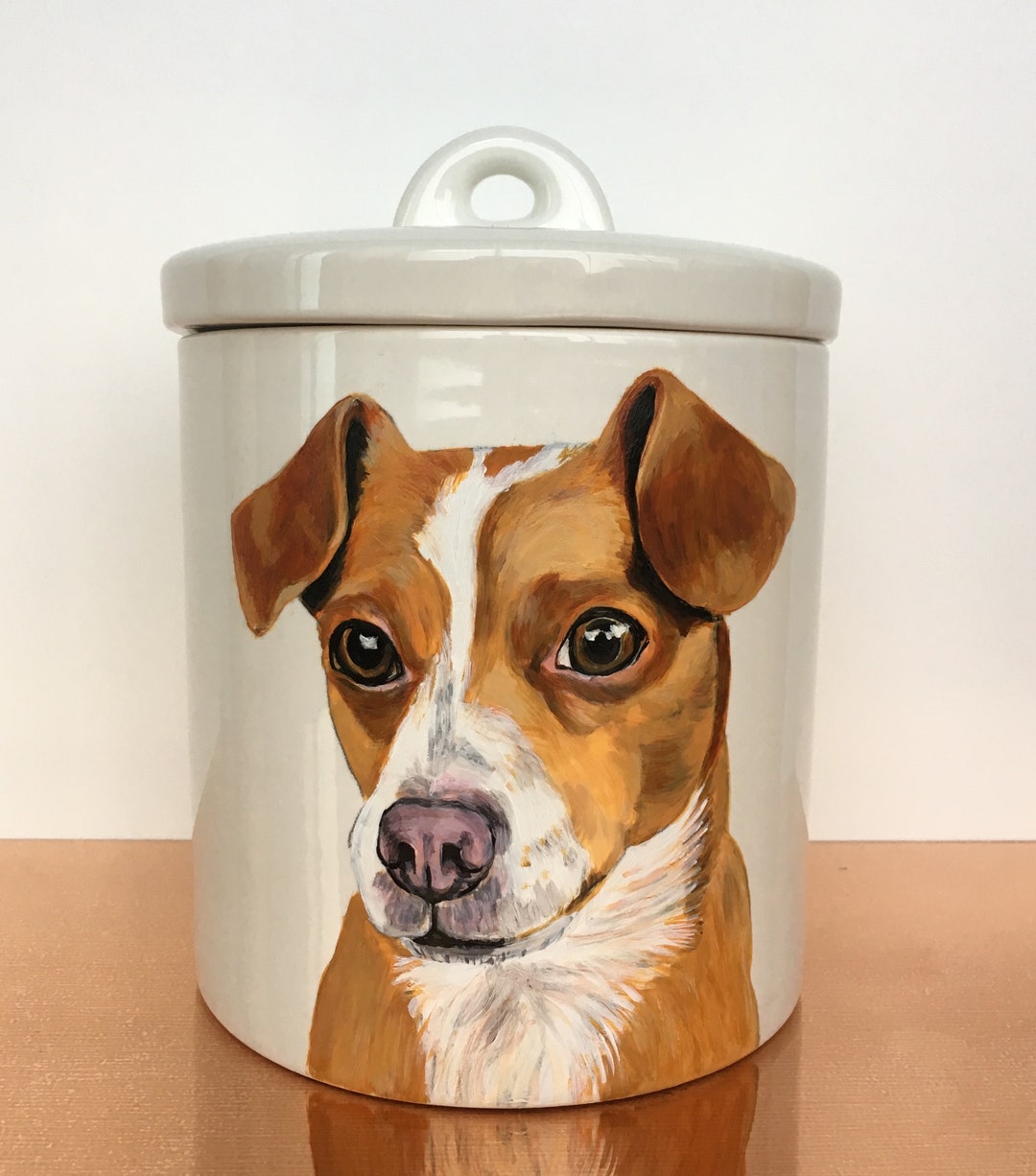 Custom Hand Painted Pet Portrait Treat Jar UK