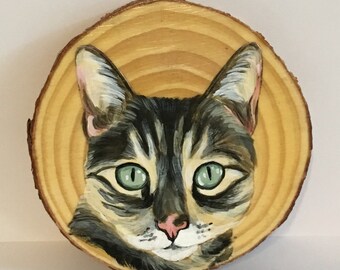 Custom hand painted pet portrait ornament