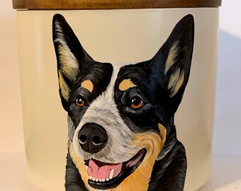 Urna de retrato de mascota pintada a mano personalizada