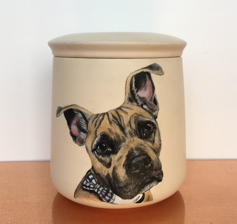 Custom hand painted pet portrait urn Etsy