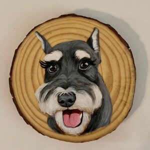 Custom hand painted pet portrait ornament