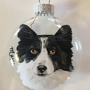 Custom hand painted pet portrait ornament