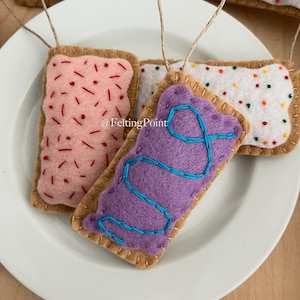 Pop Tart Ornaments | Pretend Food Ornament | Cherry Pop Tart | Berry Pop Tart | Strawberry Pop Tart