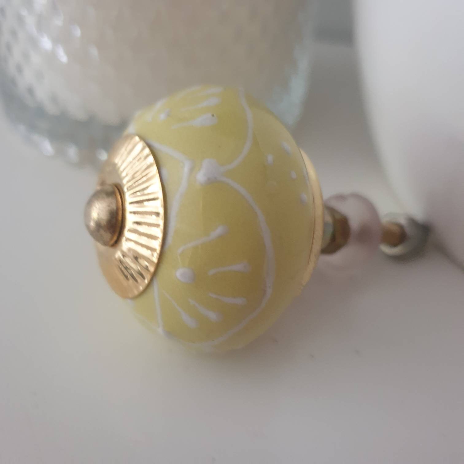 Keramik Porzellan Gelb mit Wahl der passenden Türknöpfe Möbel | Etsy