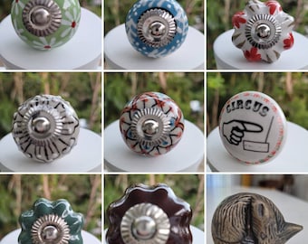 SALE SALE SALE Ceramic and Metal knobs handles Handmade Post from Australia