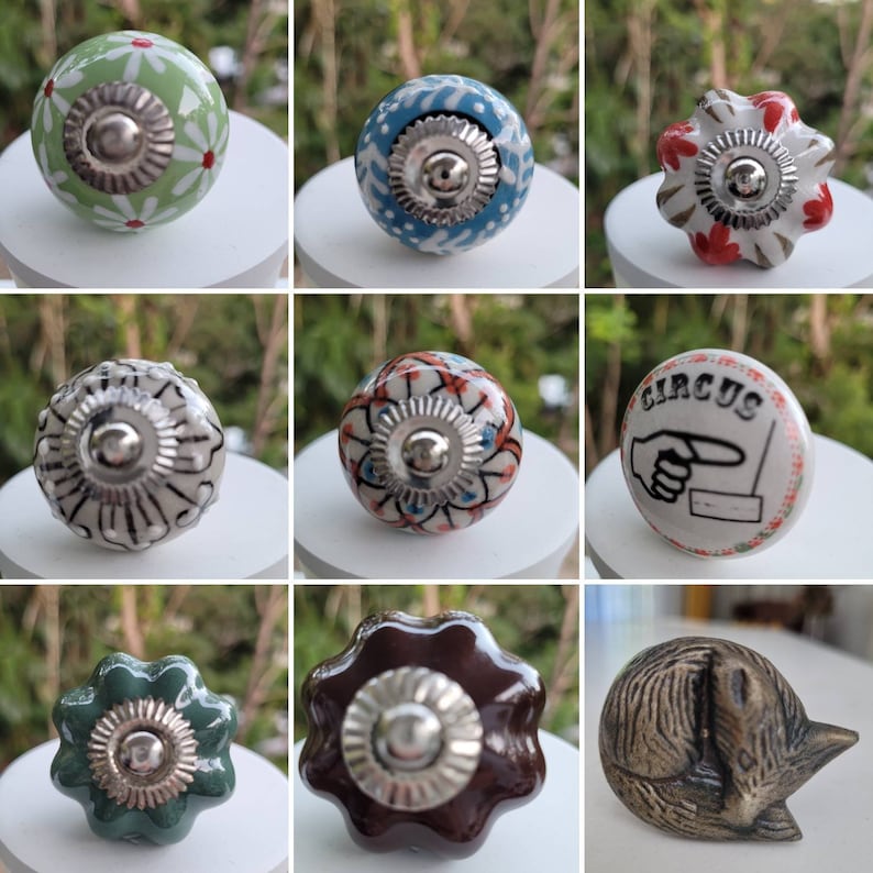 SALE SALE SALE Ceramic and Metal knobs handles Handmade Post from Australia image 1