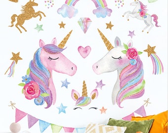 Magical Unicorn Wall Decal Set - Free Shipping Included Star Seller