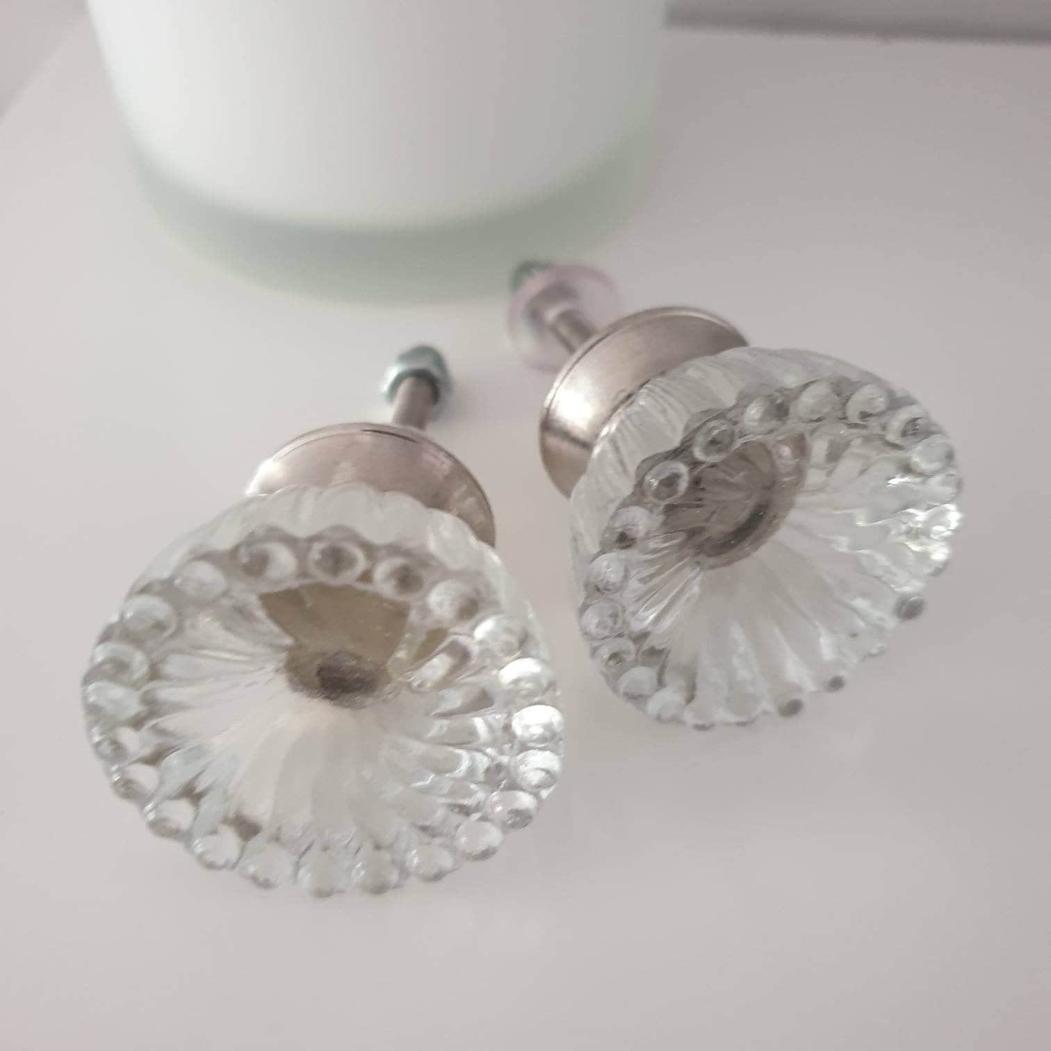 6 Pomelli In Cristallo Per Mobili - Design A Fiore, 43mm, Per Armadi, Cassetti E Porte - Foto 4