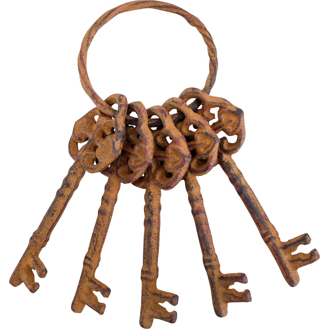 Old Style Key Rings Cast Iron Vintage Key Ring Set: Rustic Garden Decor, Antique Style - Etsy