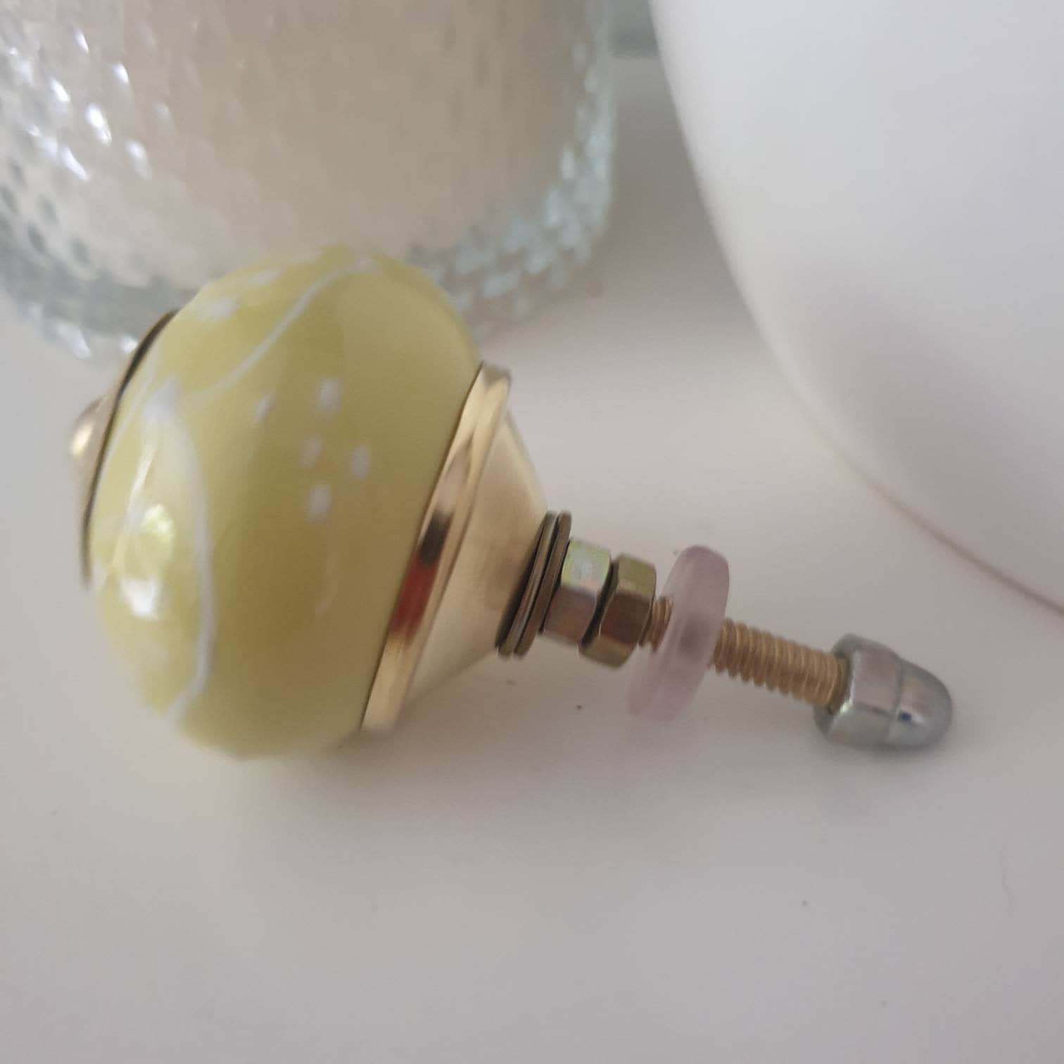 Keramik Porzellan Gelb mit Wahl der passenden Türknöpfe Möbel | Etsy