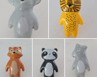 Australia Star Seller Ceramic lion panda koala donkey knobs / Nursery knobs/Cute knobs/kawai Knobs