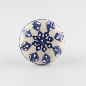 Hand-Painted Ceramic Cabinet Knob: Floral Furniture Hardware