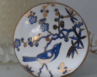 Handbemalte Keramik Vogel Knauf