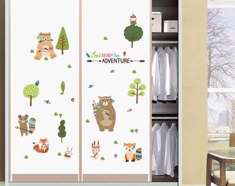 Woodland Animal Adventure Wall Decals - AW92011 Free Shipping