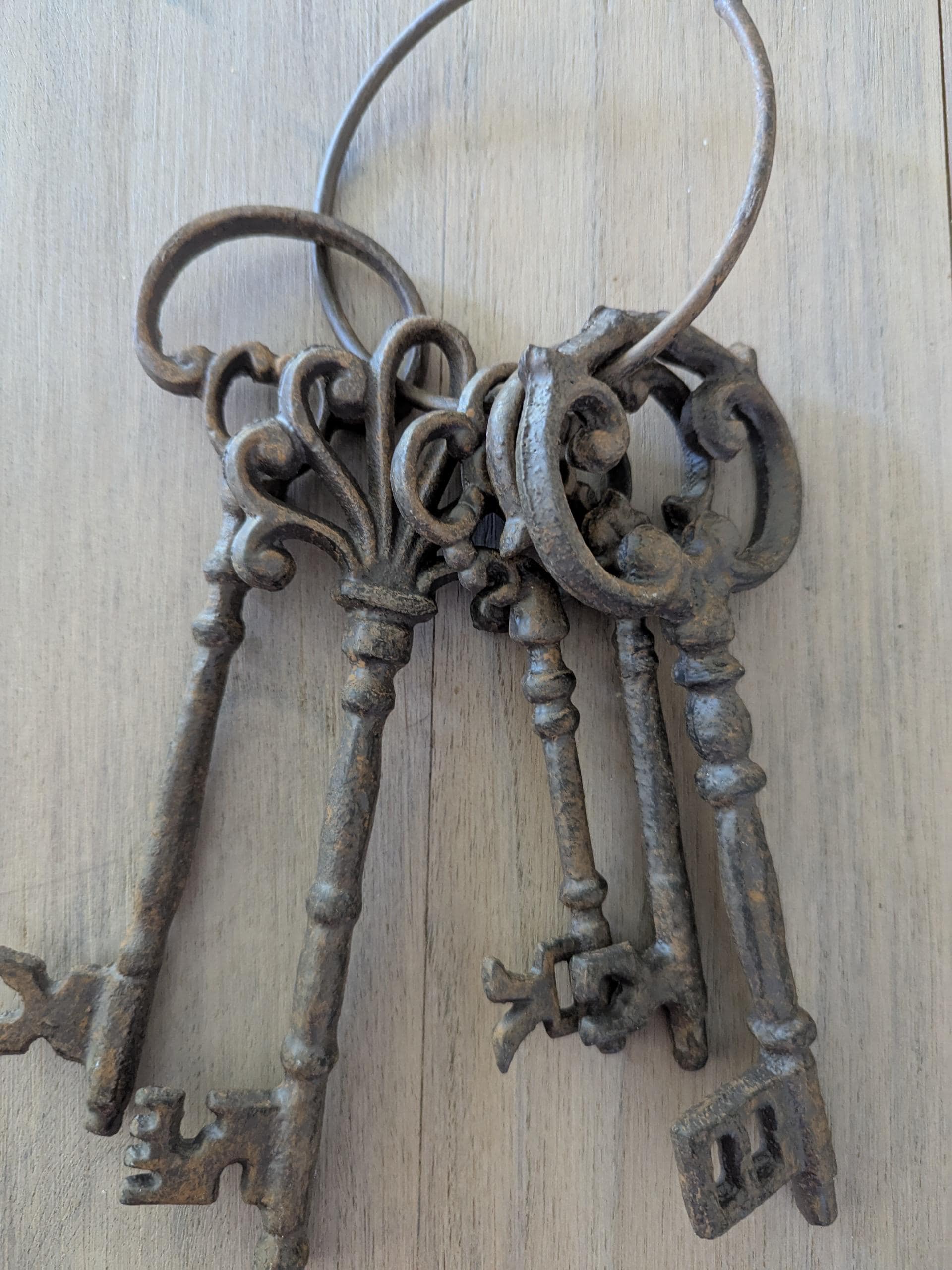Old Style Key Rings Cast Iron Vintage Key Ring Set: Rustic Garden Decor, Antique Style - Etsy