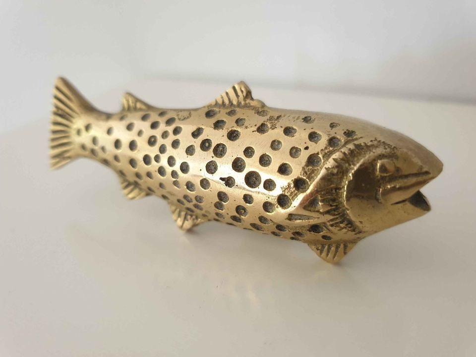 1 X Solid Brass Fish Drawer Pull Rustic Vintage Handles Etsy Australia