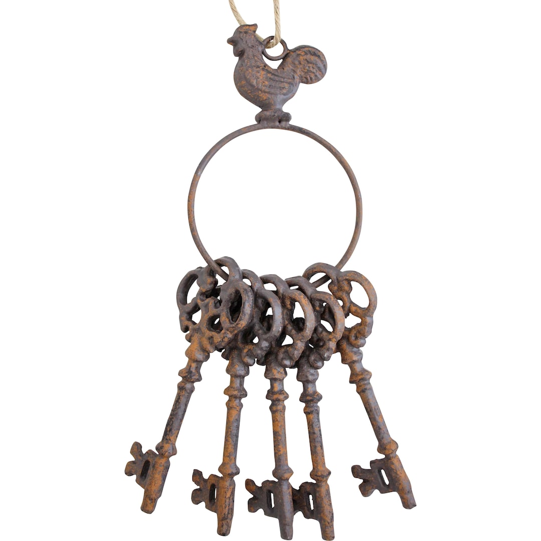 Cast Iron Vintage Key Ring Set: Rustic Garden Decor, Antique Style - Etsy