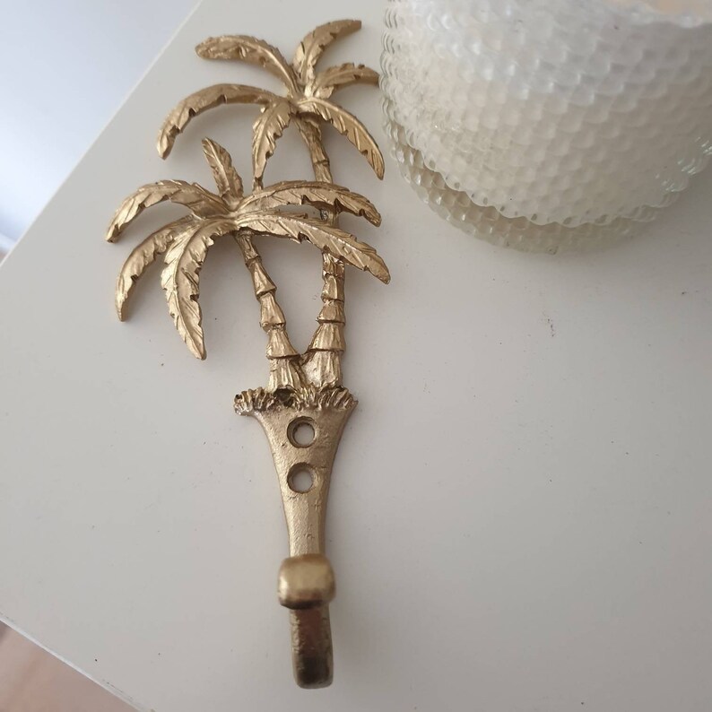Golden Palm Tree Wall Hook Traditional Wall Decor Metal Etsy Australia