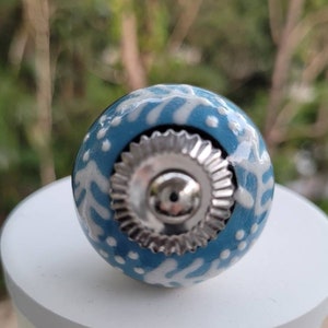 SALE SALE SALE Ceramic and Metal knobs handles Handmade Post from Australia Turquoise