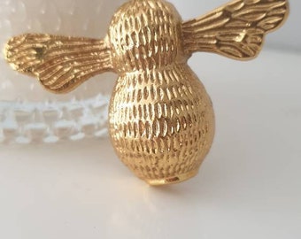 Gold Bee Knob: Brass Furniture Drawer Handle