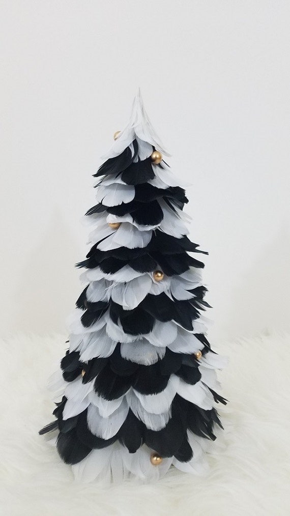 Black & White Goose Feather Christmas Tree Etsy Black & White Goose Feather Christmas Tree - Black & White Goose Feather Christmas Tree Etsy