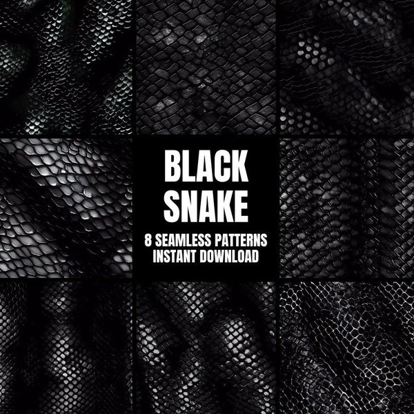 Black Digital Paper Snake Skin Continuous Pattern Black Texture Background Snakeskin Instagram Tile PNG for Commercial Use Black Shiny PNG